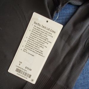 Swiftly tech LS Crew Black Size 6 NEW
